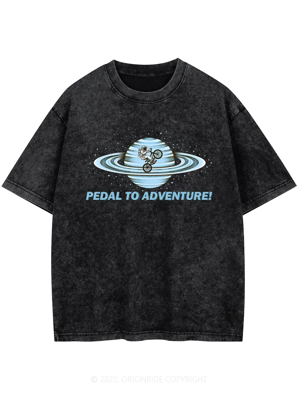 Orionride Space Cycling Short Sleeves Bike Washed T-Shirt sold by Orionride product image thumbnail 2