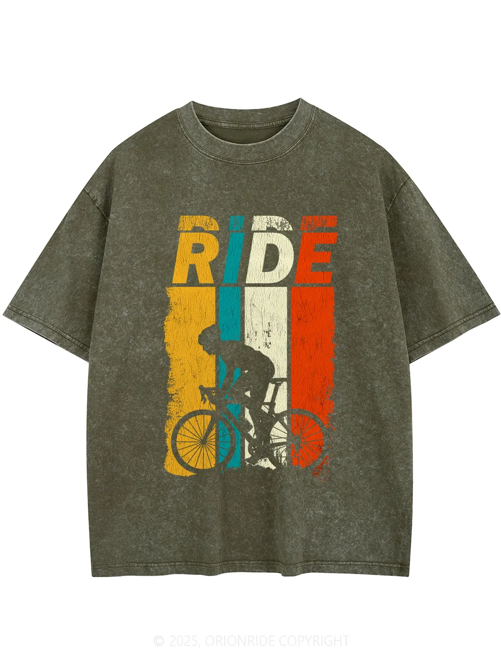 Orionride Color RIDE Short Sleeves Bike Washed T-Shirt sold by Orionride product image thumbnail 5