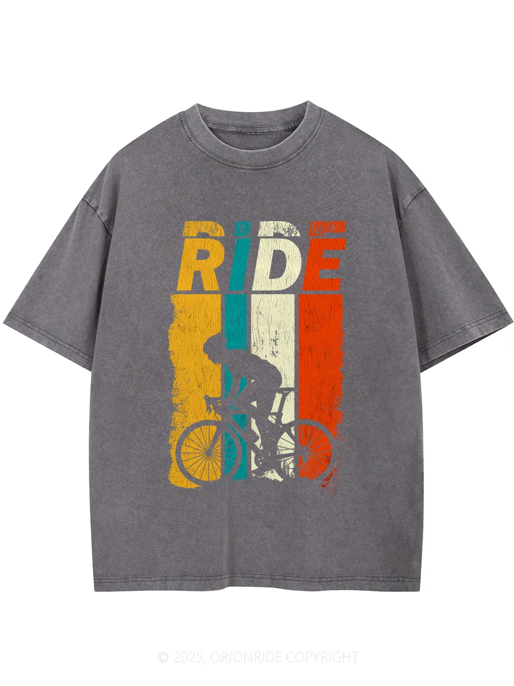 Orionride Color RIDE Short Sleeves Bike Washed T-Shirt sold by Orionride product image thumbnail 3