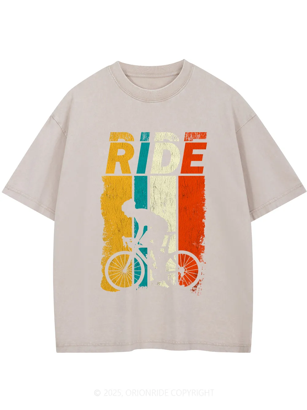 Orionride Color RIDE Short Sleeves Bike Washed T-Shirt sold by Orionride product image thumbnail 2