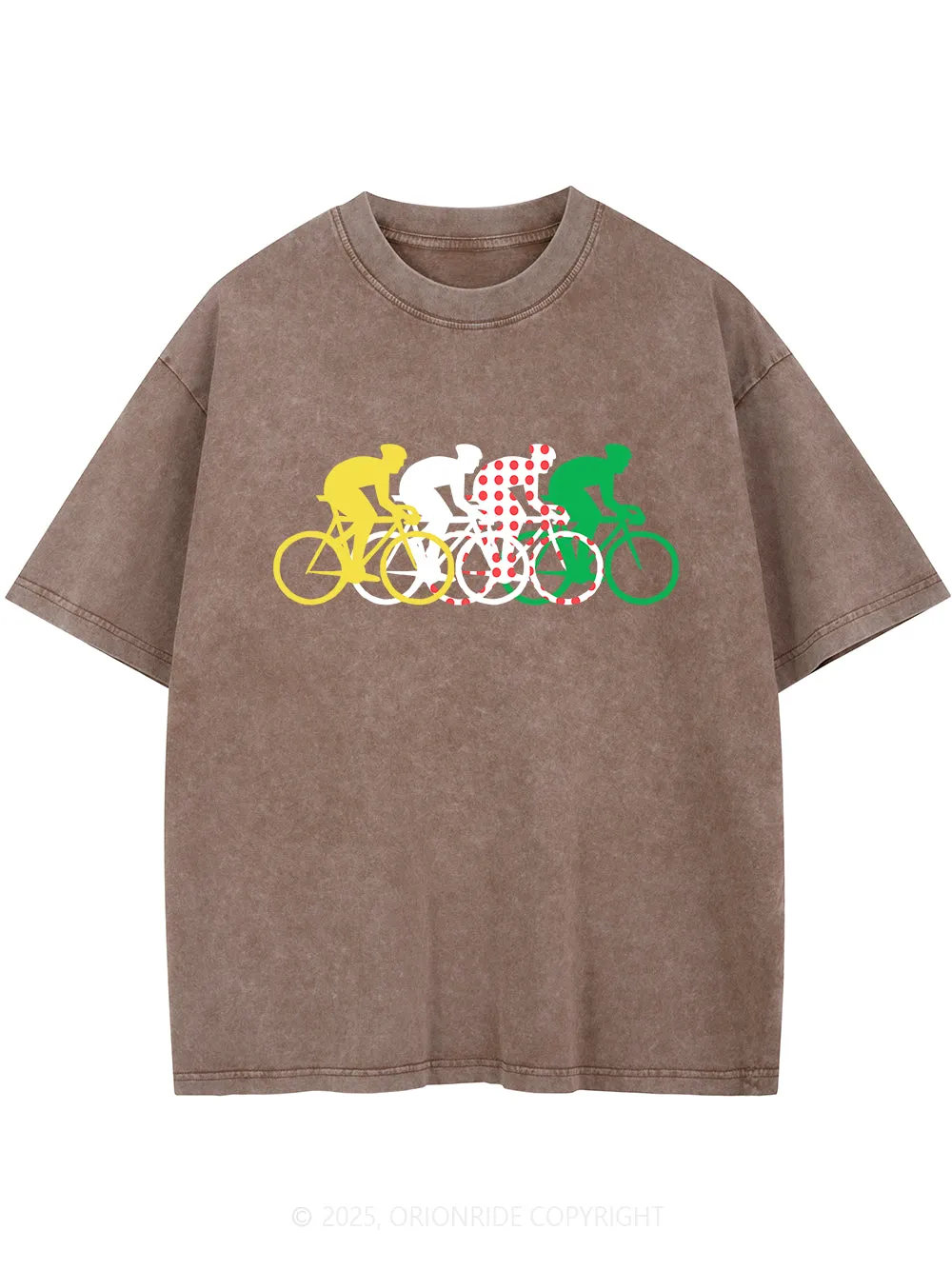 Orionride Cyclist Road Short Sleeves Bike Washed T-Shirt sold by Orionride product image thumbnail 3
