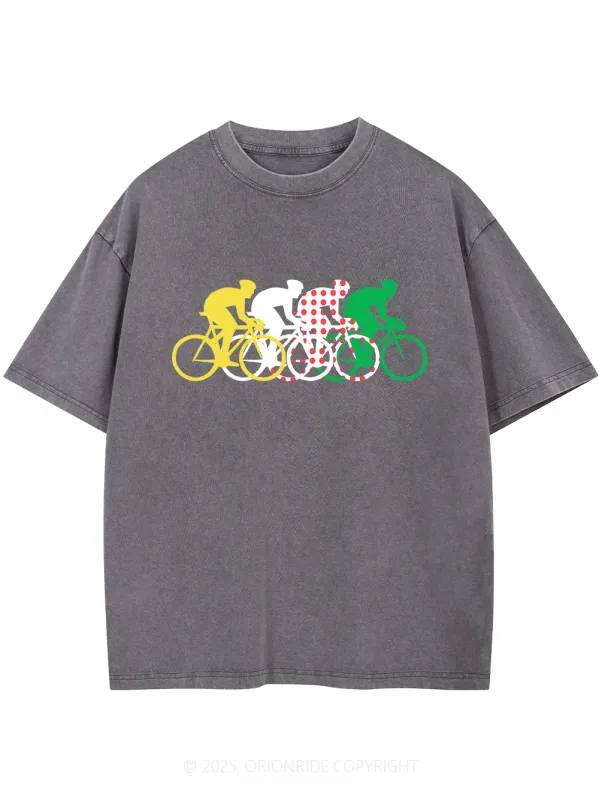 Orionride Cyclist Road Short Sleeves Bike Washed T-Shirt sold by Orionride