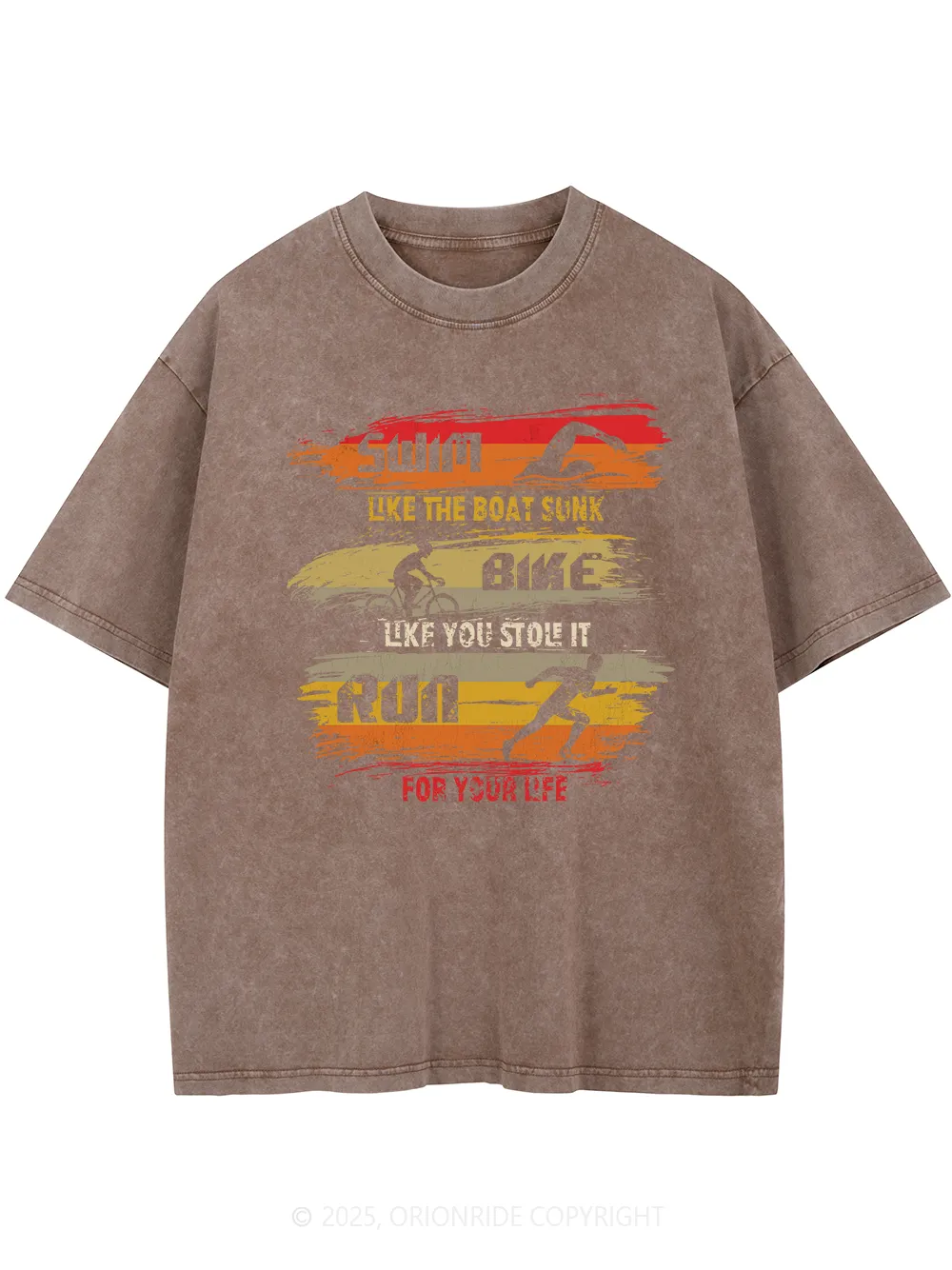 Orionride Triathlon Short Sleeves Bike Washed T-Shirt sold by Orionride product image thumbnail 4