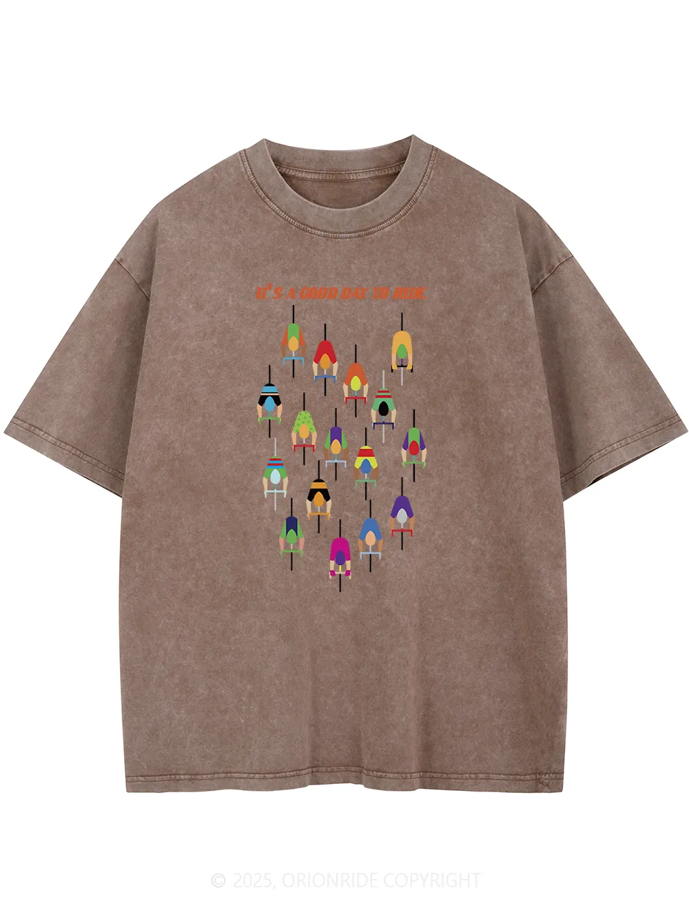 Orionride Good Day to Ride Short Sleeves Bike Washed T-Shirt sold by Orionride product image thumbnail 2