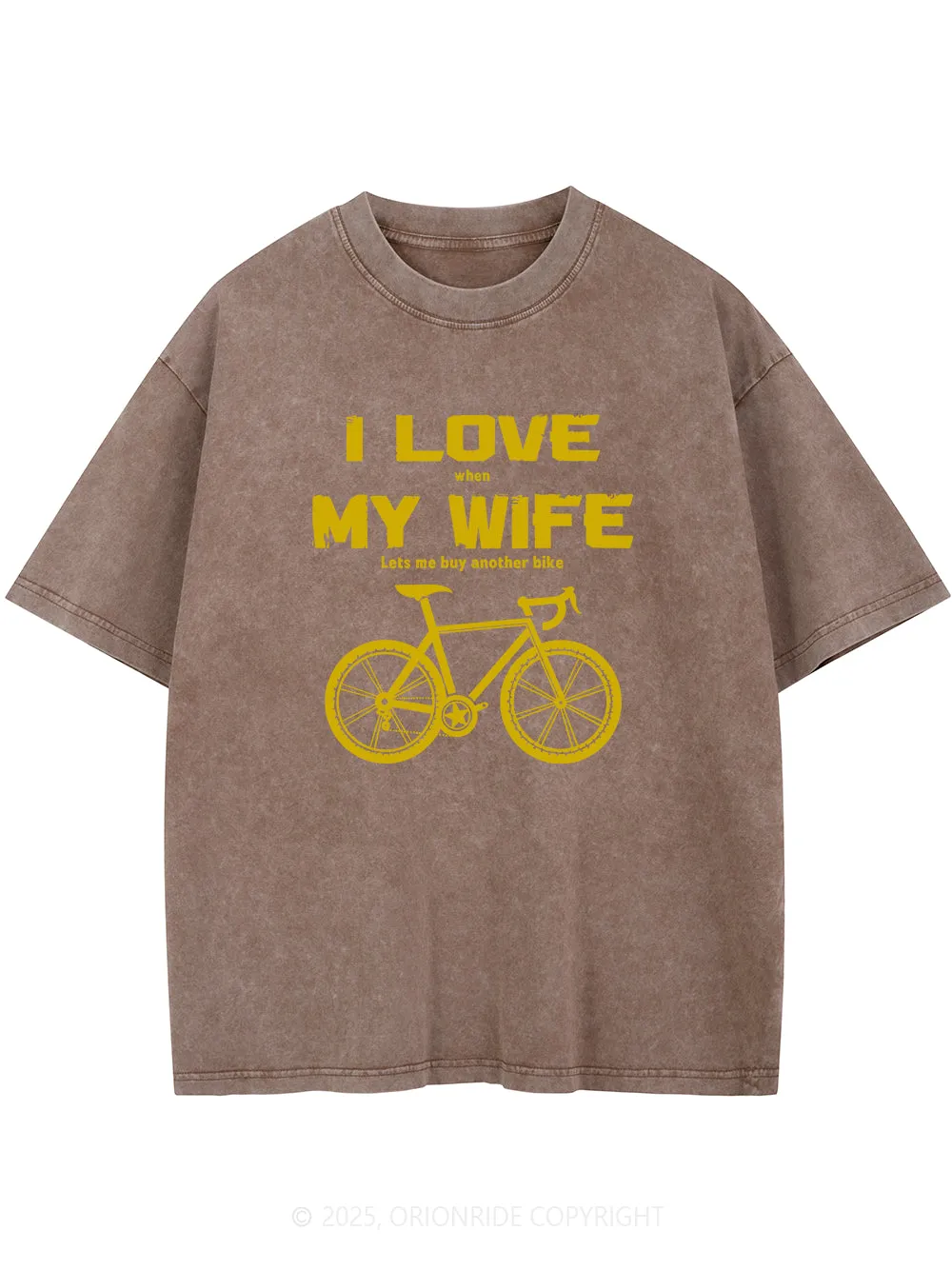 Orionride I Love My Wife Short Sleeves Bike Washed T-Shirt sold by Orionride product image thumbnail 3