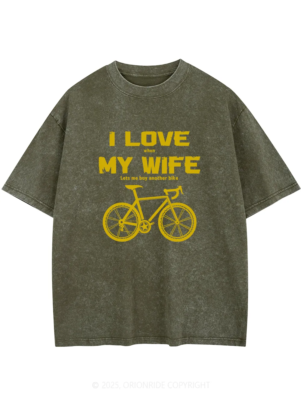 Orionride I Love My Wife Short Sleeves Bike Washed T-Shirt sold by Orionride product image thumbnail 2