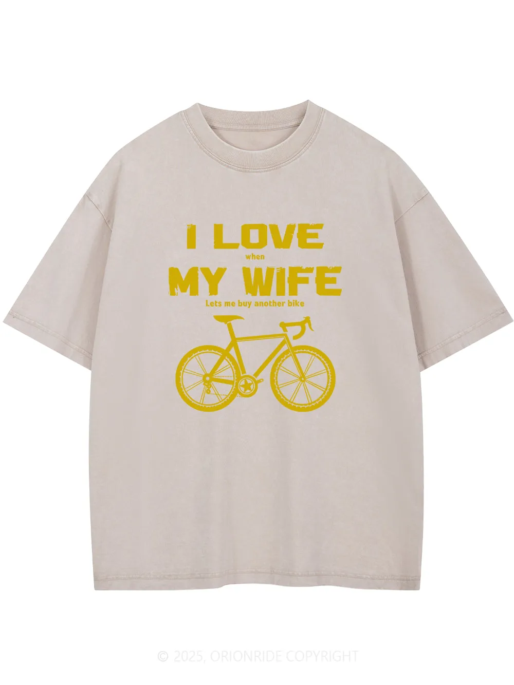 Orionride I Love My Wife Short Sleeves Bike Washed T-Shirt sold by Orionride product image thumbnail 4