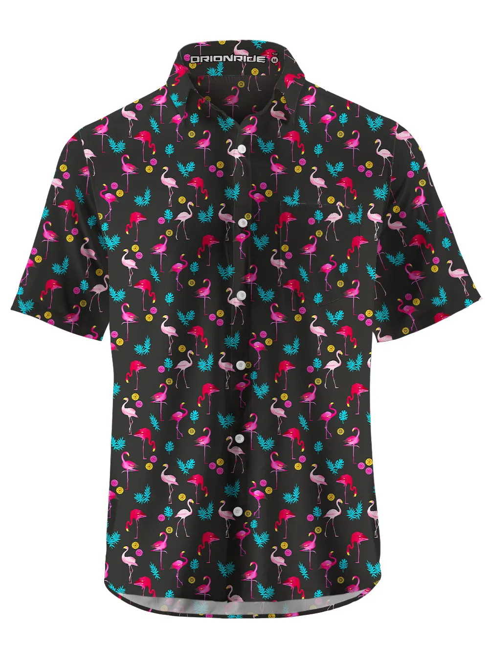 Orionride Dancing Flamingo Zipper Pockets Ultra Lightweight Short Sleeves Gravel Shirt sold by Orionride product image thumbnail 3