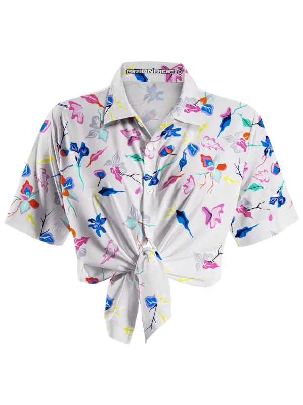 Orionride The Fragrance Of Flowers Zipper Pockets Ultra Lightweight Short Sleeves Women's Gravel Shirt sold by Orionride