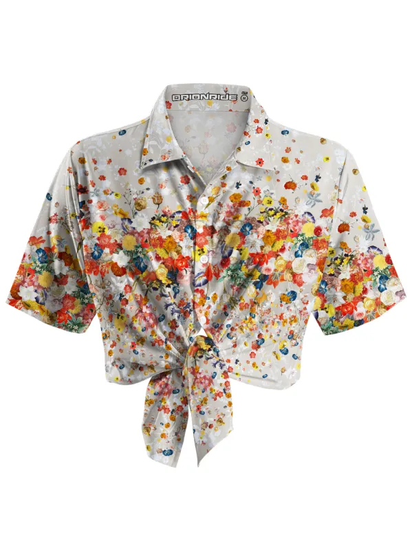 Orionride Flowers Flying Zipper Pockets Ultra Lightweight Short Sleeves Women's Gravel Shirt sold by Orionride