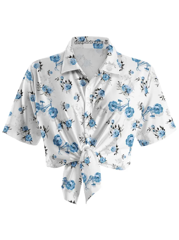 Orionride Romantic Rose Zipper Pockets Ultra Lightweight Short Sleeves Women's Gravel Shirt sold by Orionride