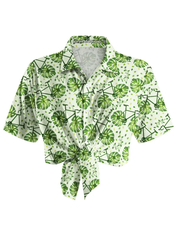 Orionride Monstera Bike Zipper Pockets Ultra Lightweight Short Sleeves Women's Gravel Shirt sold by Orionride