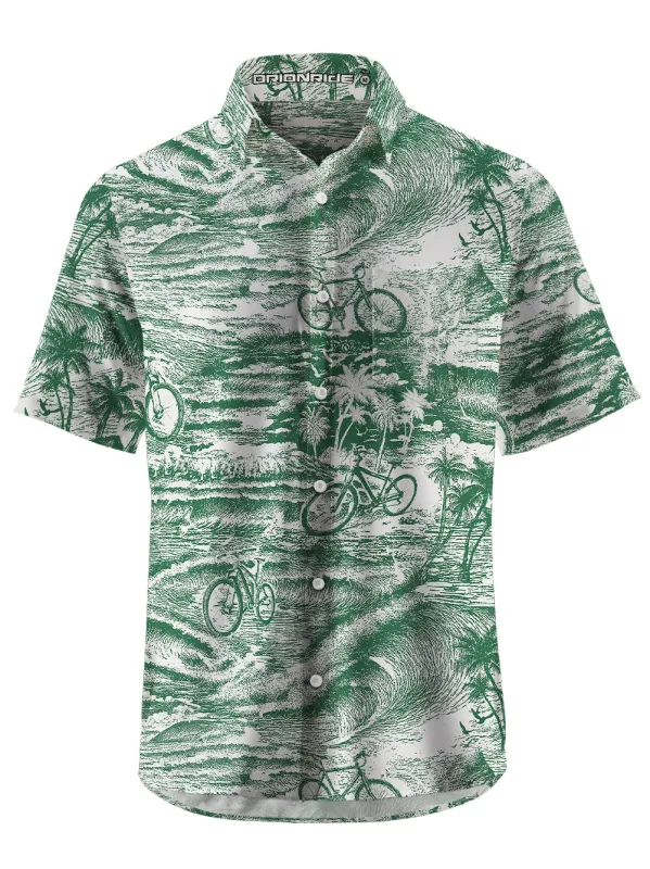 Orionride Crazy Waves Zipper Pockets Ultra Lightweight Short Sleeves Gravel Shirt sold by Orionride