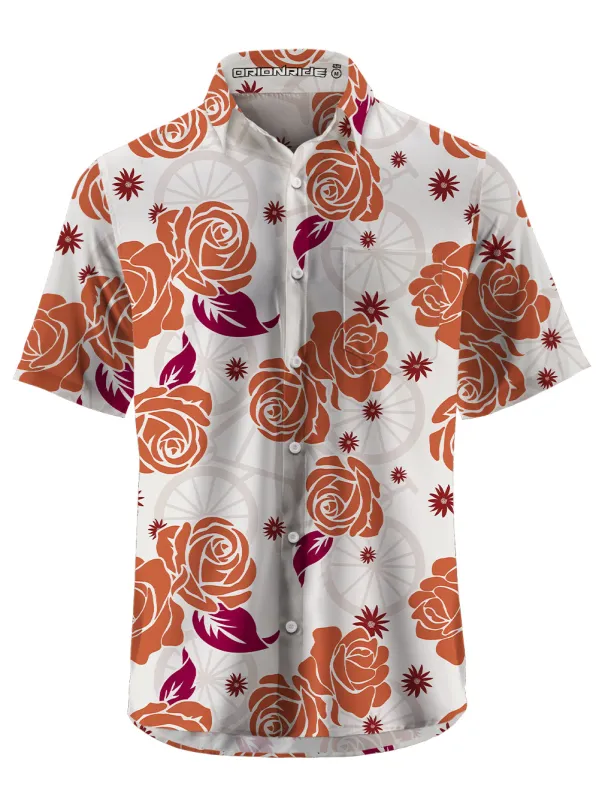 Orionride Wheel Rose Zipper Pockets Ultra Lightweight Short Sleeves Gravel Shirt sold by Orionride