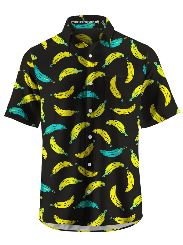 Orionride Colored Bananas Zipper Pockets Ultra Lightweight Short Sleeves Gravel Shirt sold by Orionride