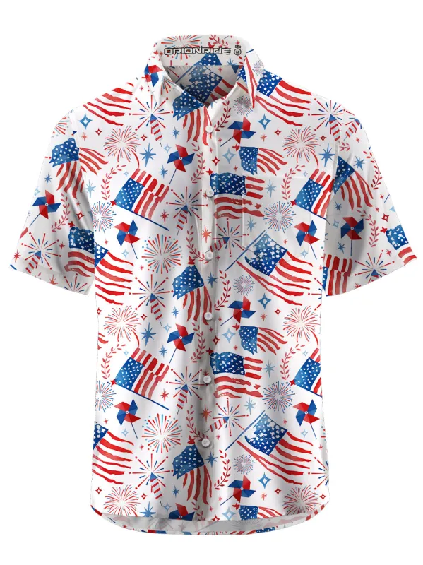 Orionride National Flag Zipper Pockets Ultra Lightweight Short Sleeves Gravel Shirt sold by Orionride