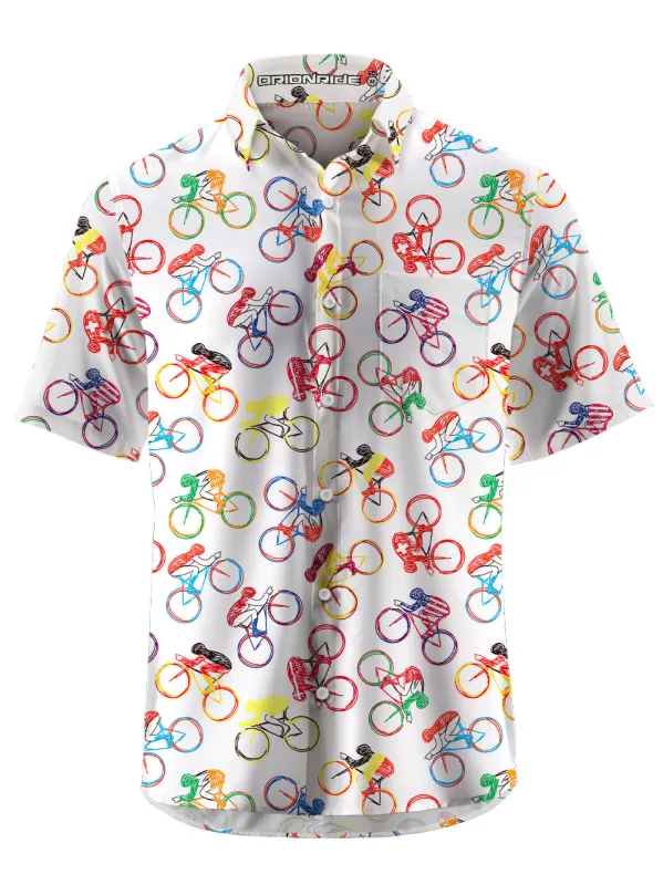 Orionride Cycling Without Borders Zipper Pockets Ultra Lightweight Short Sleeves Gravel Shirt sold by Orionride