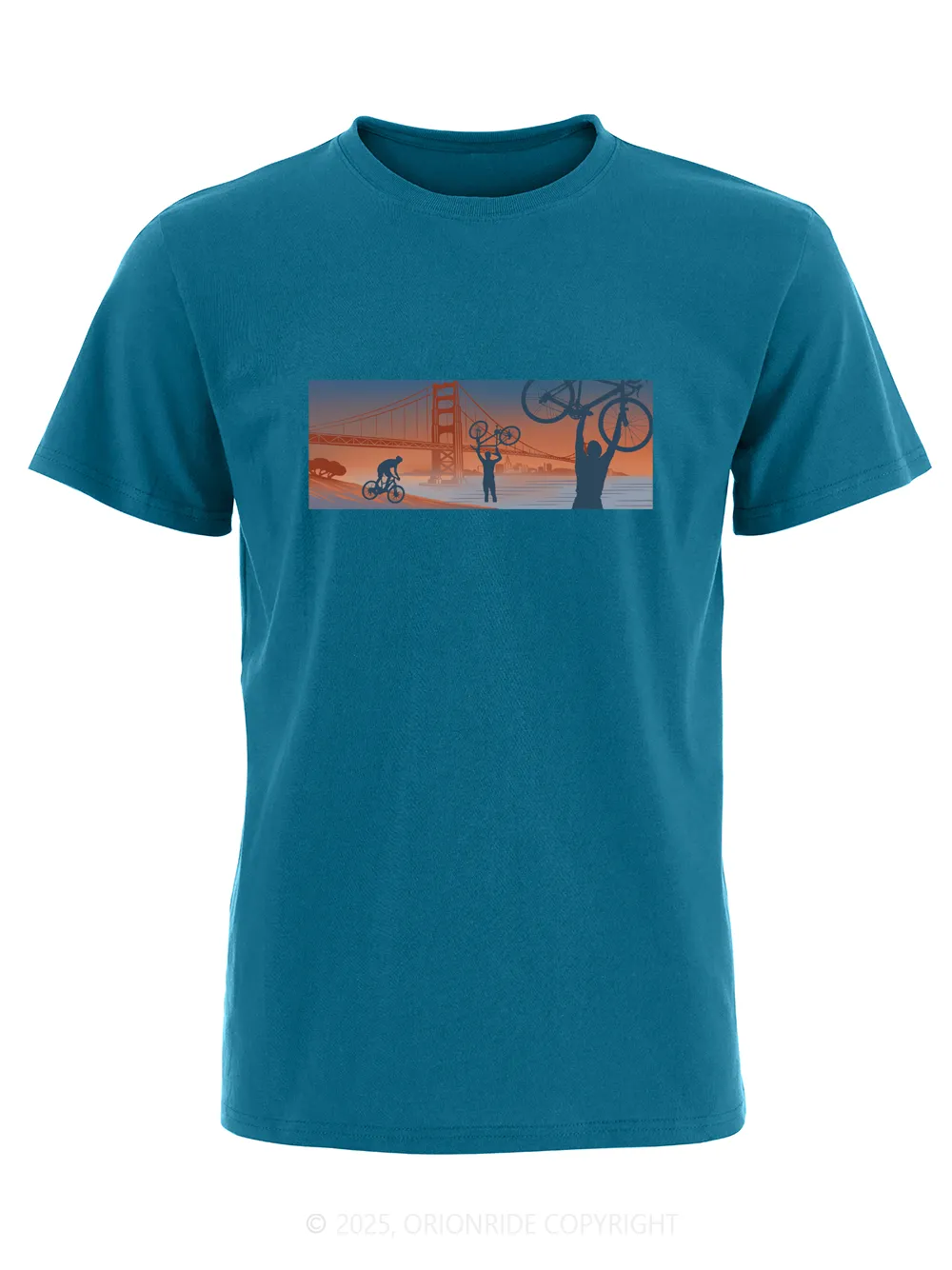 Orionride Golden Gate Bridge Short Sleeves Bike T-Shirt sold by Orionride product image thumbnail 4
