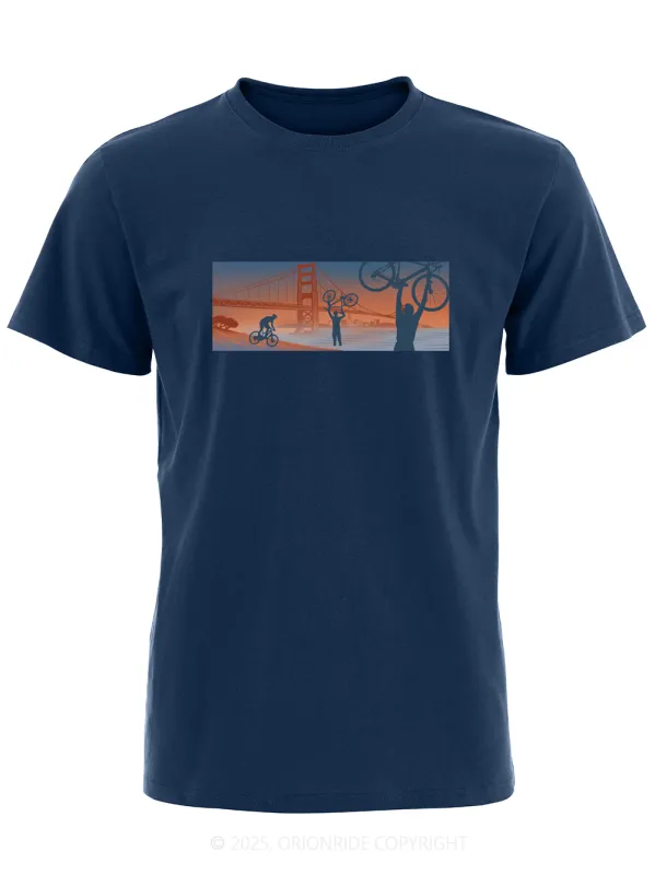 Orionride Golden Gate Bridge Short Sleeves Bike T-Shirt sold by Orionride