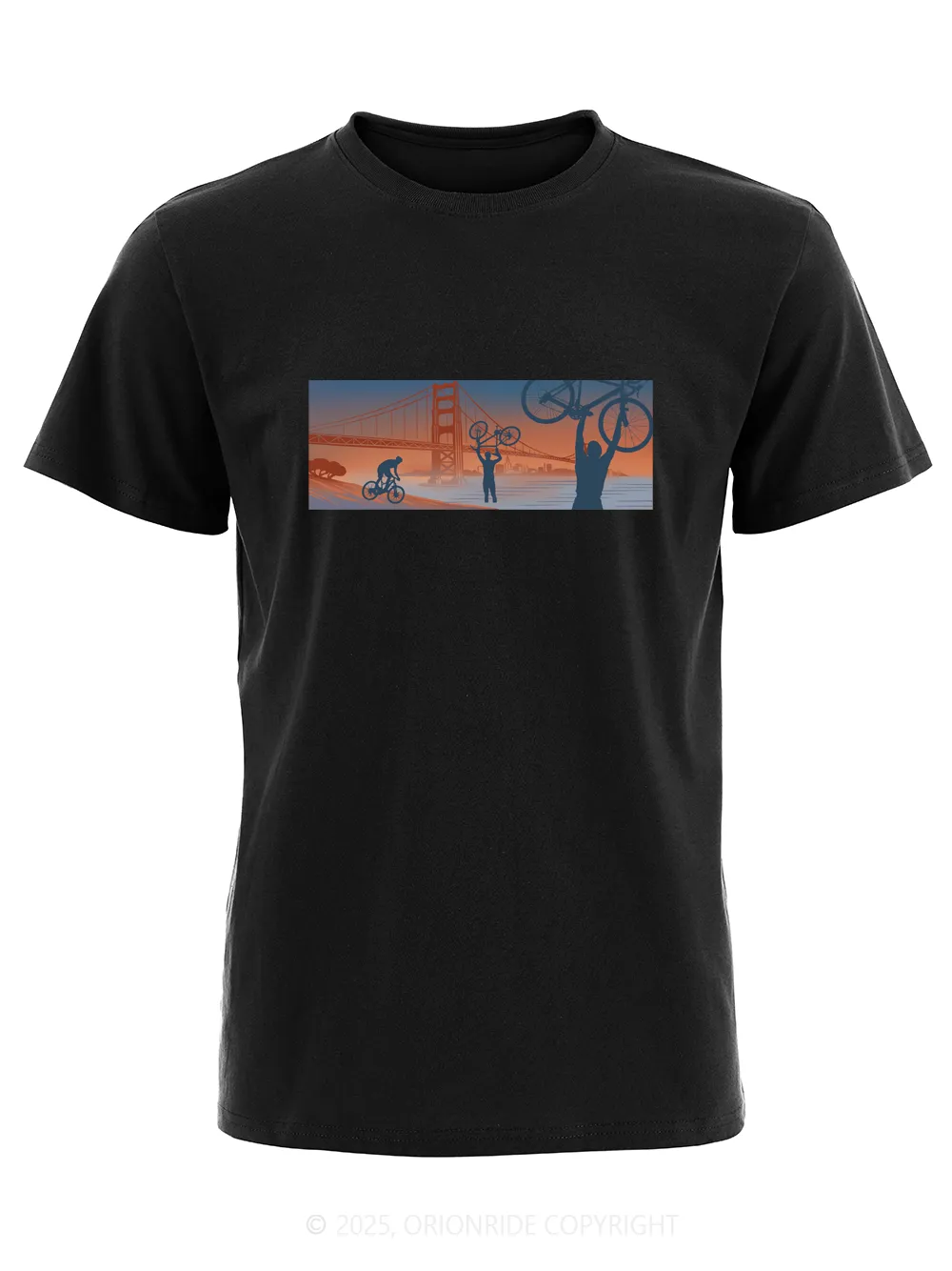 Orionride Golden Gate Bridge Short Sleeves Bike T-Shirt sold by Orionride product image thumbnail 3
