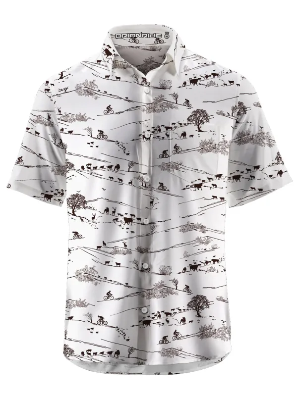 Orionride Natural Scenery Zipper Pockets Ultra Lightweight Short Sleeves Gravel Shirt sold by Orionride