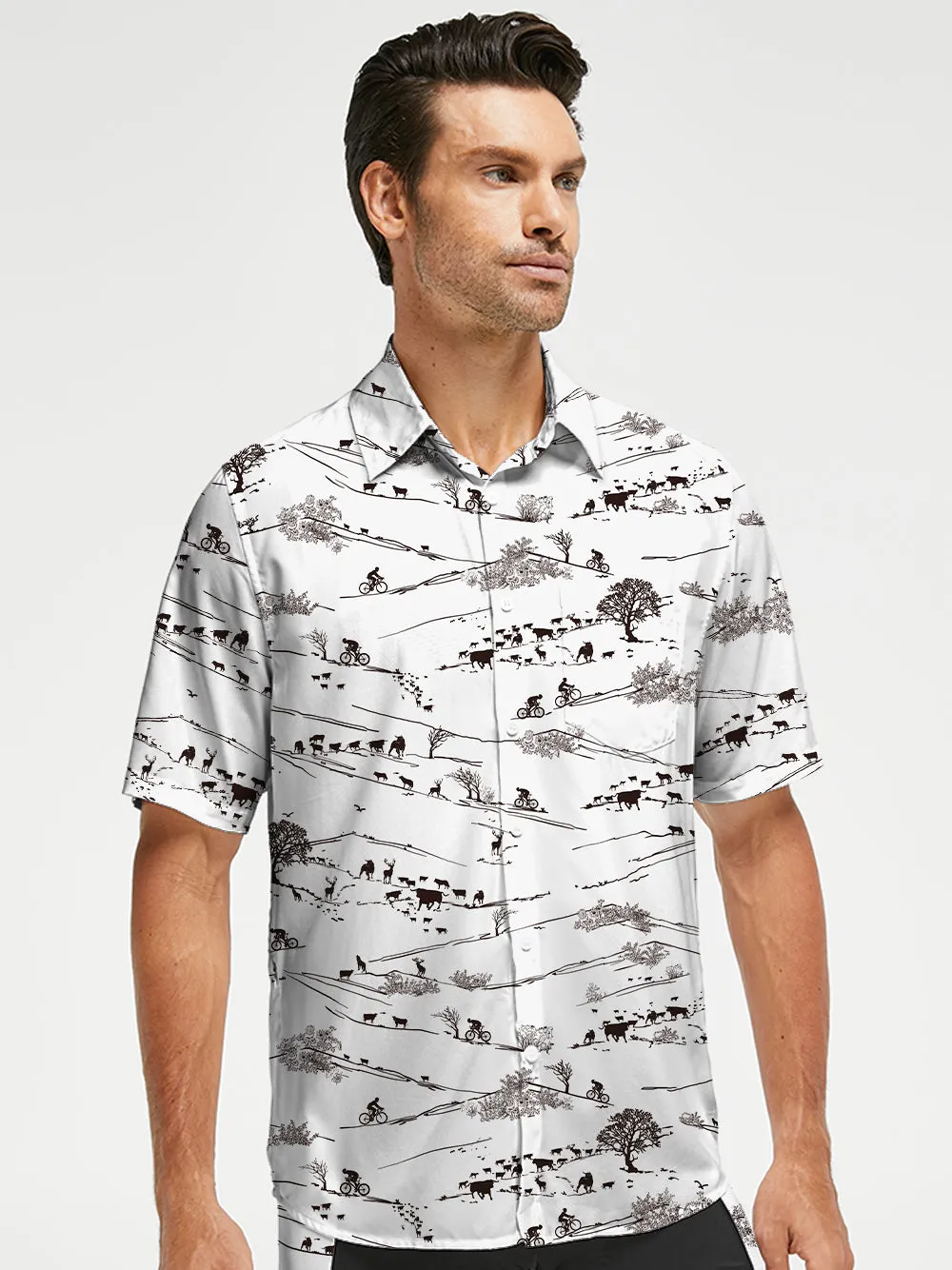 Orionride Natural Scenery Zipper Pockets Ultra Lightweight Short Sleeves Gravel Shirt sold by Orionride product image thumbnail 2