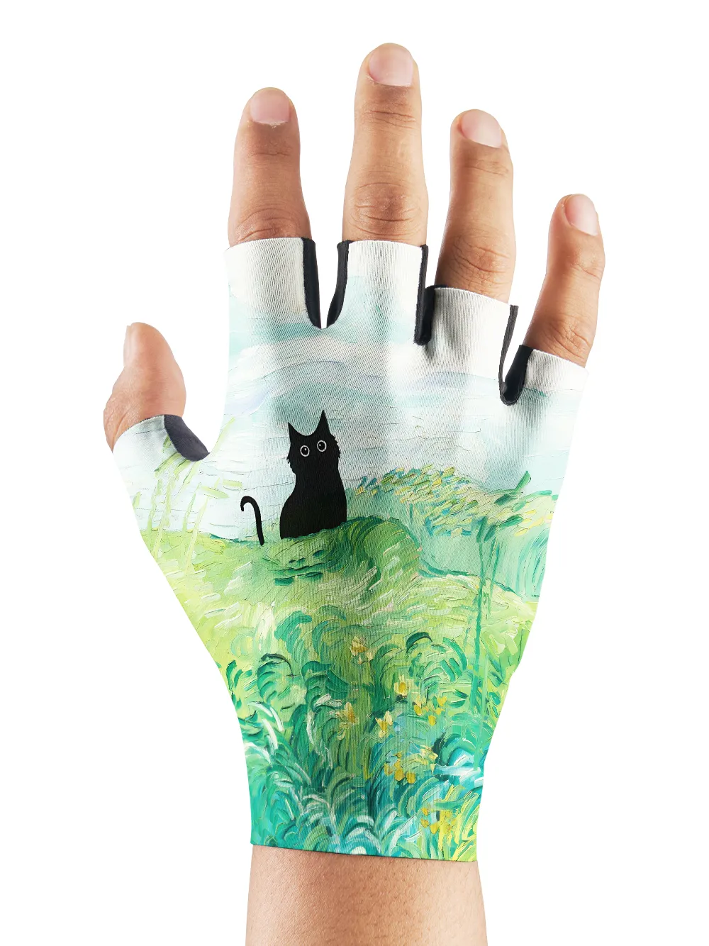 Orionride Oil Painting Black Cat Cycling Gloves sold by Orionride product image thumbnail 4