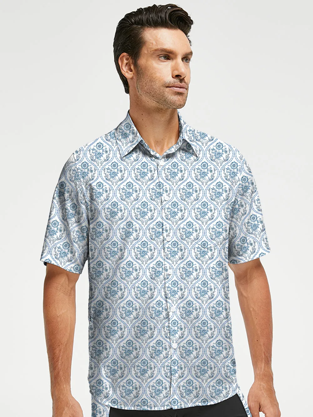 Orionride Flowers Entwined Zipper Pockets Ultra Lightweight Short Sleeves Gravel Shirt sold by Orionride product image thumbnail 2