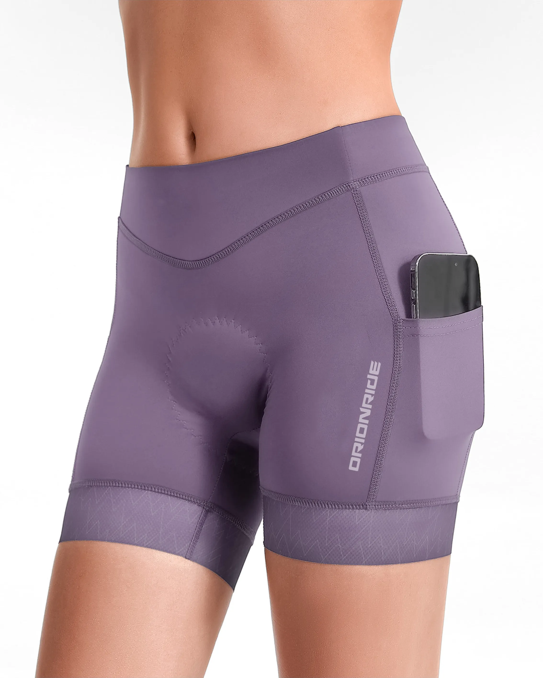 Orionride Women's Padded Cycling Shorts With Pockets Purple sold by Orionride product image thumbnail 2