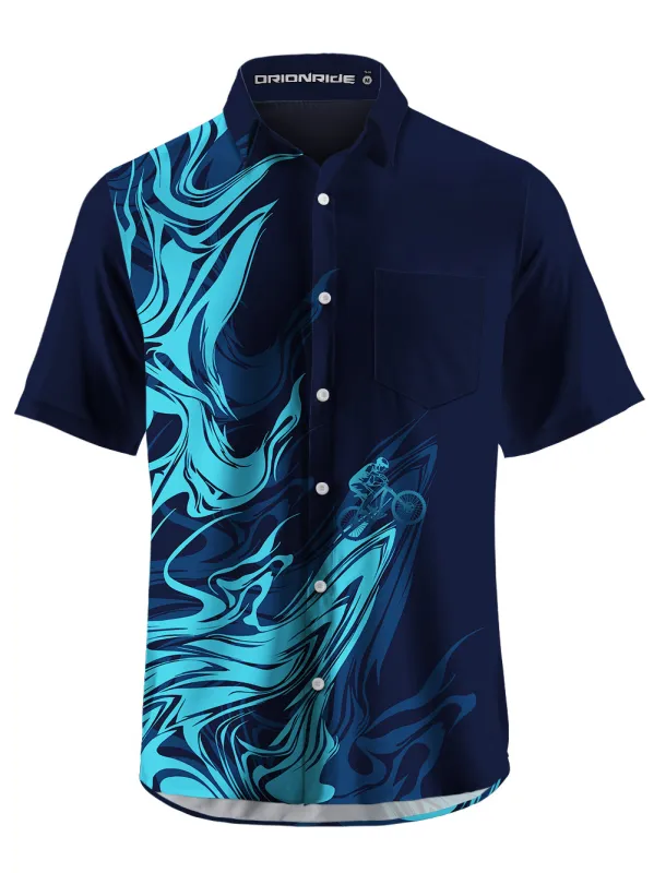 Orionride Water Ripples Zipper Pockets Ultra Lightweight Short Sleeves Gravel Shirt sold by Orionride