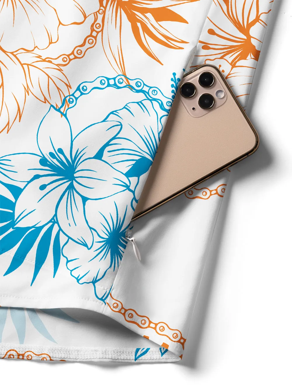 Orionride Bright Hibiscus Flowers Zipper Pockets Ultra Lightweight Short Sleeves Women's Gravel Shirt sold by Orionride product image thumbnail 4