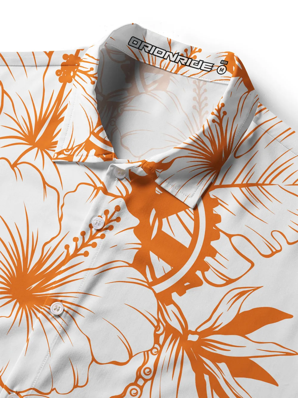 Orionride Bright Hibiscus Flowers Zipper Pockets Ultra Lightweight Short Sleeves Women's Gravel Shirt sold by Orionride product image thumbnail 3