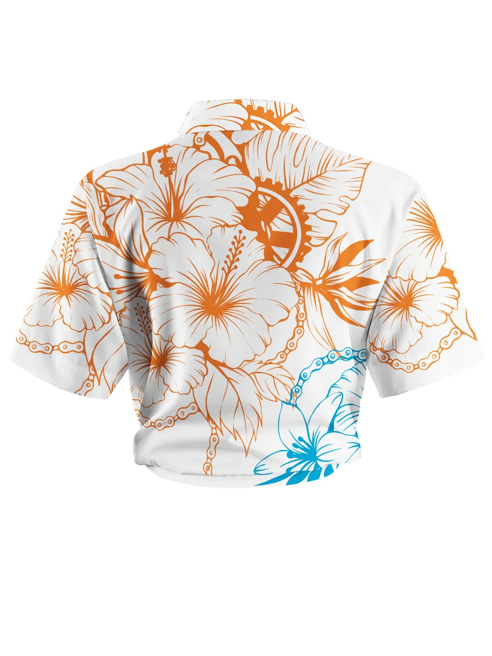 Orionride Bright Hibiscus Flowers Zipper Pockets Ultra Lightweight Short Sleeves Women's Gravel Shirt sold by Orionride product image thumbnail 2