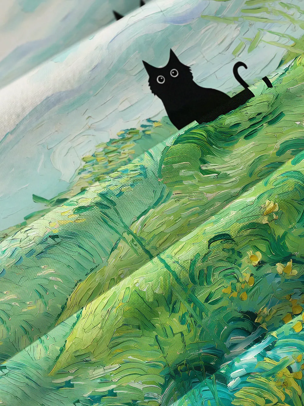 Orionride Oil Painting Black Cat Zipper Pockets Ultra Lightweight Short Sleeves Women's Gravel Shirt sold by Orionride product image thumbnail 5