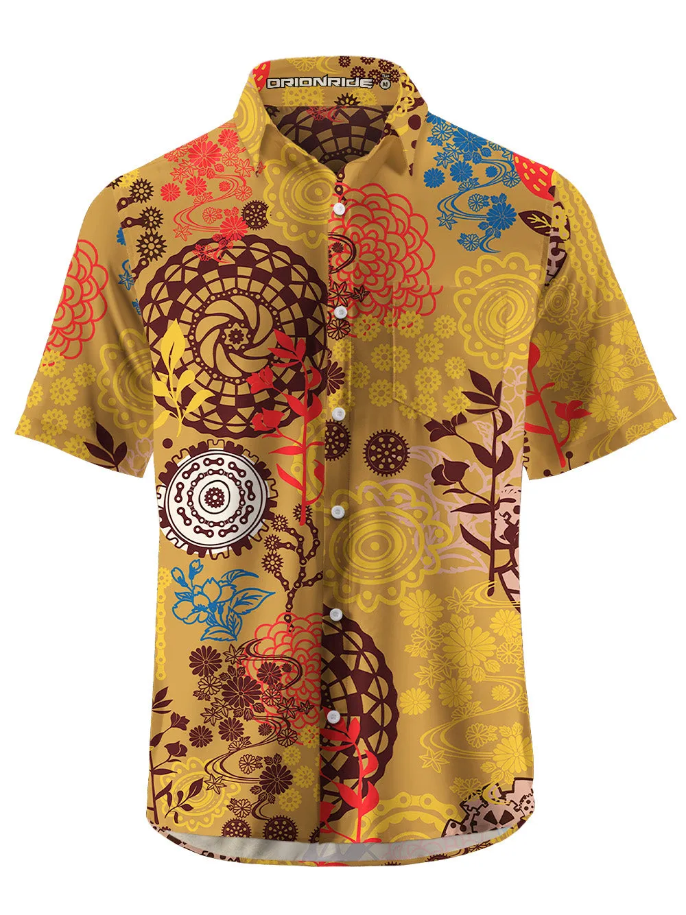 Orionride Magical Flowers Zipper Pockets Ultra Lightweight Short Sleeves Gravel Shirt sold by Orionride