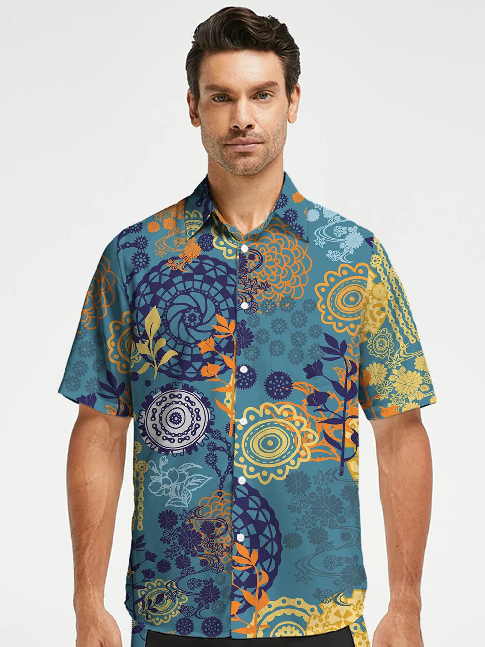 Orionride Magical Flowers Zipper Pockets Ultra Lightweight Short Sleeves Gravel Shirt sold by Orionride product image thumbnail 2