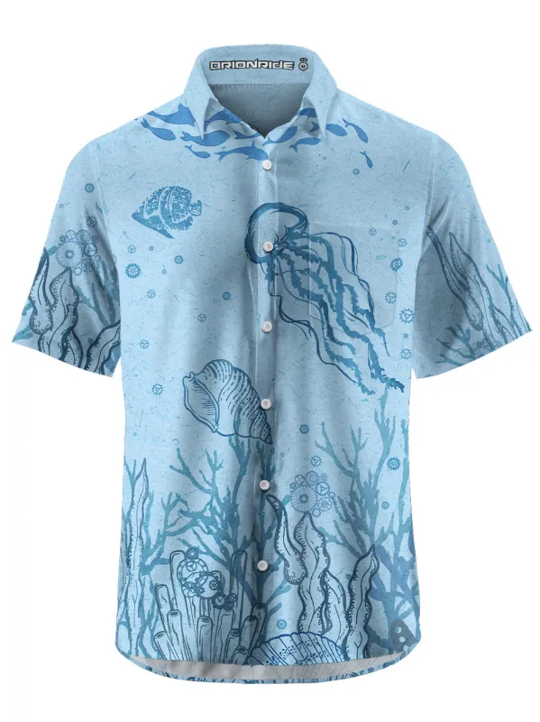 Orionride Ocean Jellyfish Zipper Pockets Ultra Lightweight Short Sleeves Gravel Shirt sold by Orionride