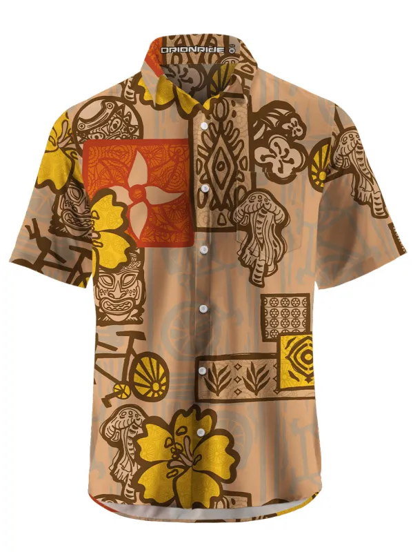 Orionride Retro Totem Zipper Pockets Ultra Lightweight Short Sleeves Gravel Shirt sold by Orionride