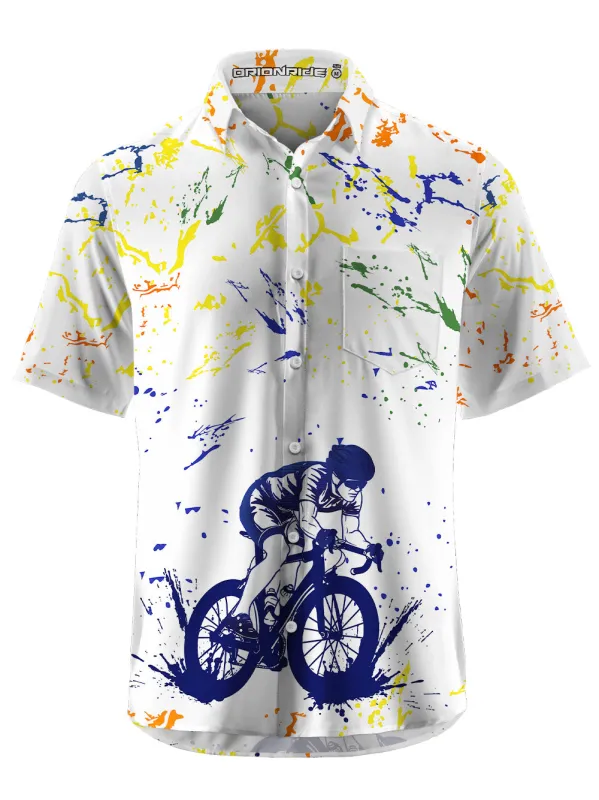 Orionride Ink Art Zipper Pockets Ultra Lightweight Short Sleeves Gravel Shirt sold by Orionride