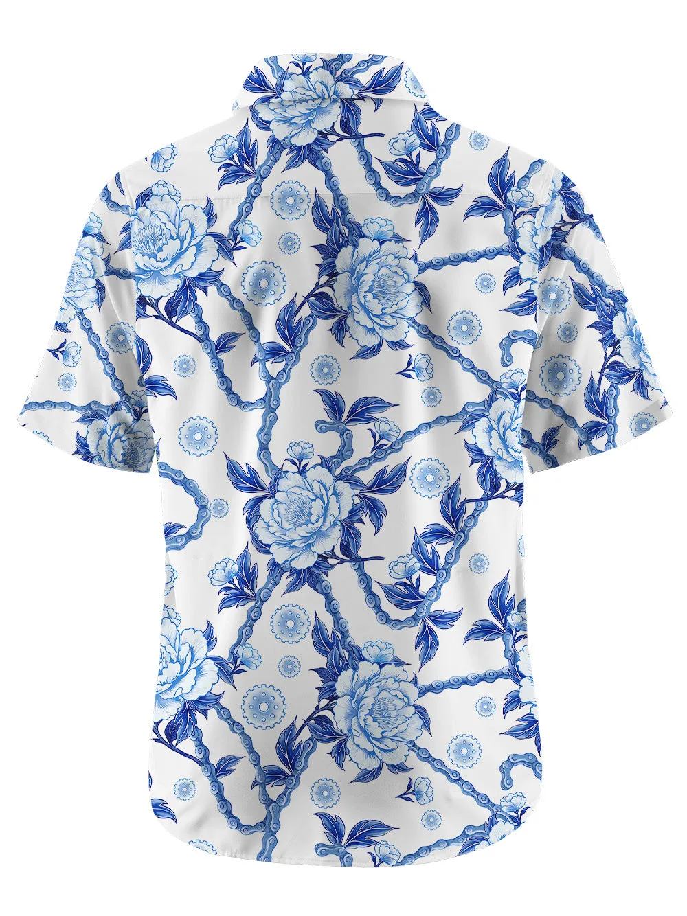 Orionride Blooming Blue Flowers Zipper Pockets Ultra Lightweight Short Sleeves Gravel Shirt sold by Orionride product image thumbnail 4