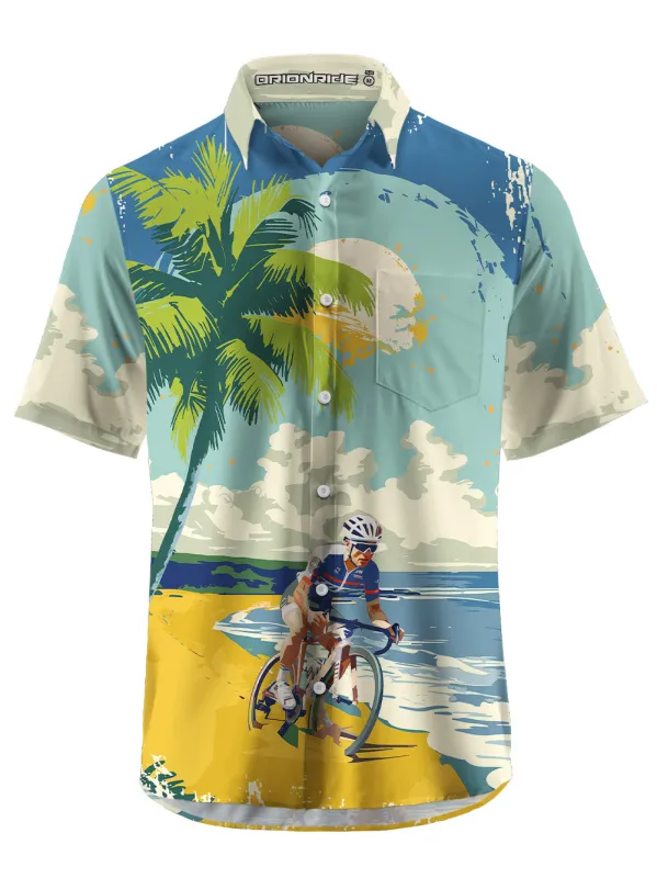 Orionride Tropical Beach Zipper Pockets Ultra Lightweight Short Sleeves Gravel Shirt sold by Orionride