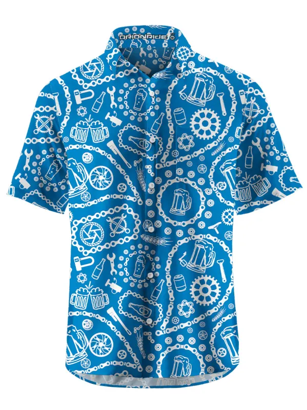Orionride Chain And Beer Zipper Pockets Ultra Lightweight Short Sleeves Gravel Shirt sold by Orionride