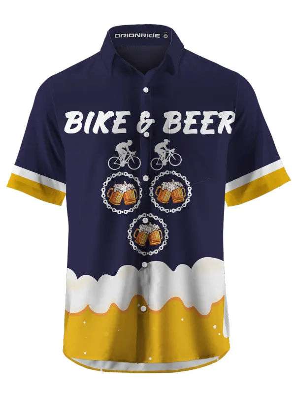 Orionride Bike And Beer Zipper Pockets Ultra Lightweight Short Sleeves Gravel Shirt sold by Orionride