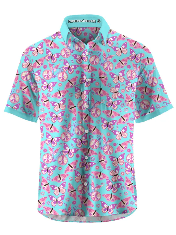 Orionride Butterflies Flying Zipper Pockets Ultra Lightweight Short Sleeves Gravel Shirt sold by Orionride