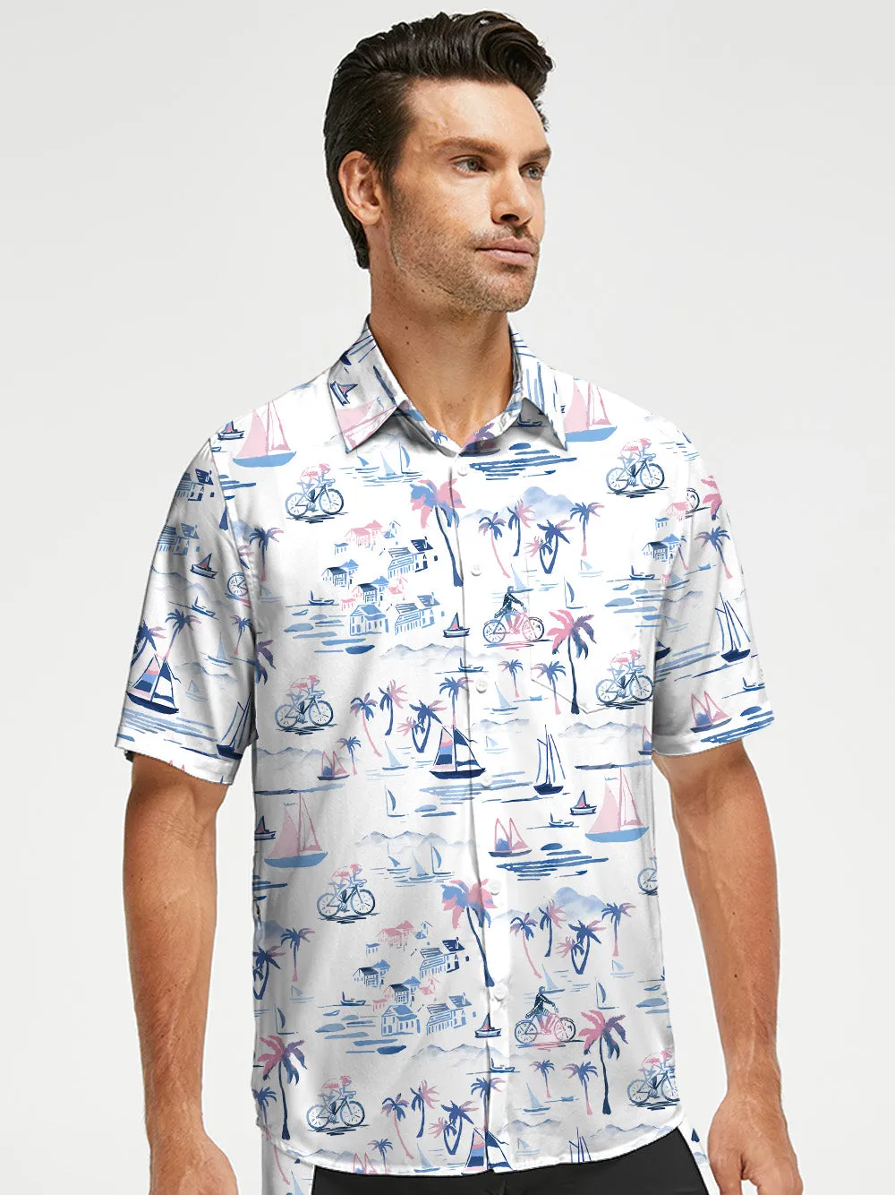 Orionride Tropical Getaway Zipper Pockets Ultra Lightweight Short Sleeves Gravel Shirt sold by Orionride product image thumbnail 2