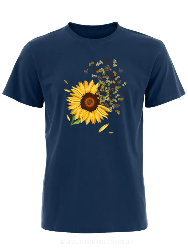 Orionride Blooming Sunflowers Short Sleeves Bike T-Shirt made by Orionride