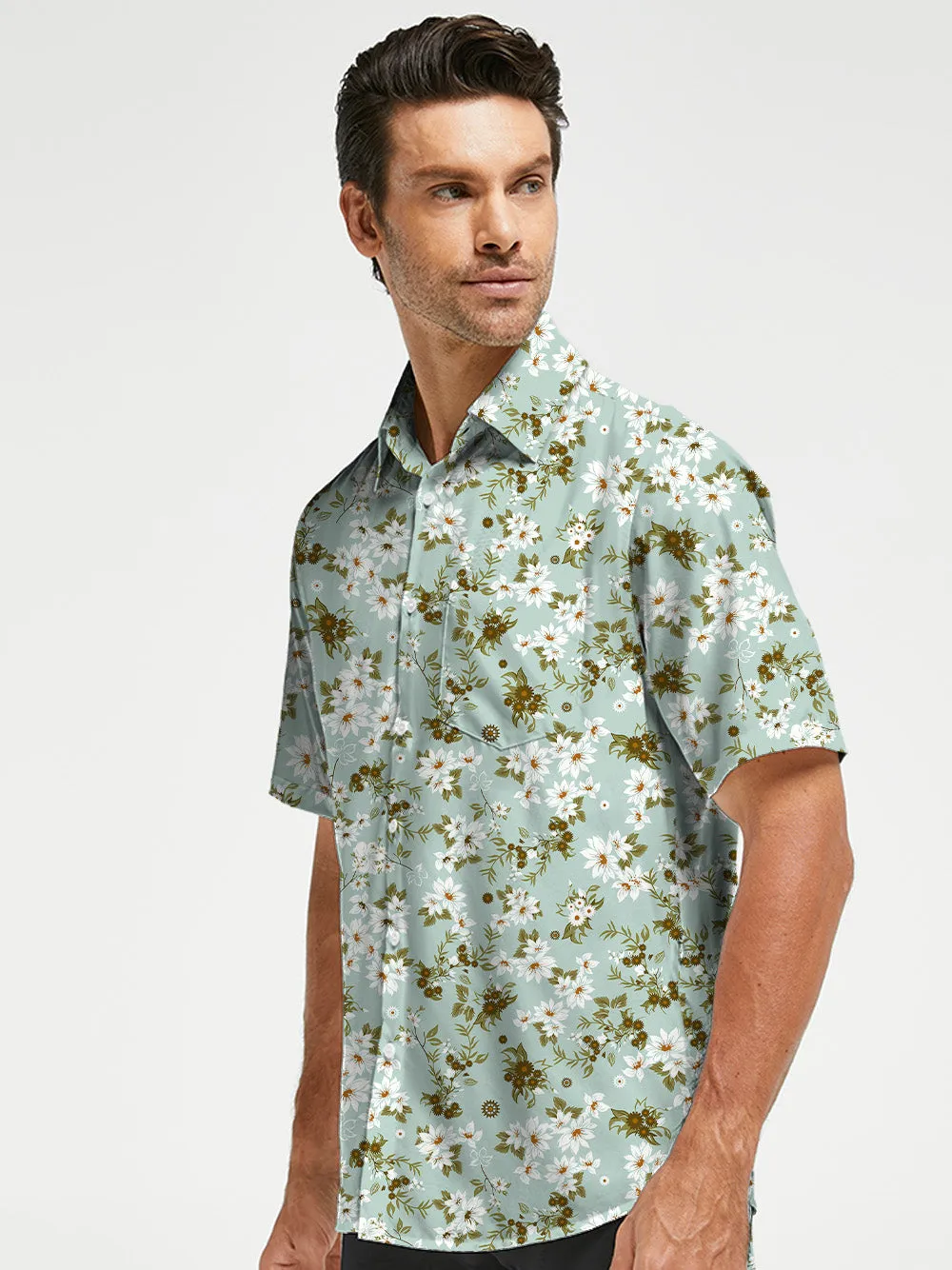 Orionride Blooming Flowers Zipper Pockets Ultra Lightweight Short Sleeves Gravel Shirt sold by Orionride product image thumbnail 2