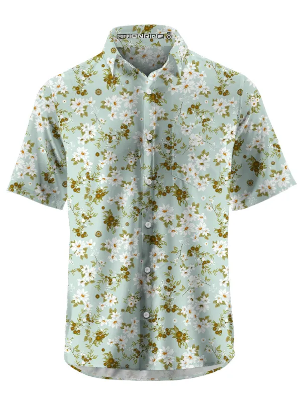 Orionride Blooming Flowers Zipper Pockets Ultra Lightweight Short Sleeves Gravel Shirt sold by Orionride