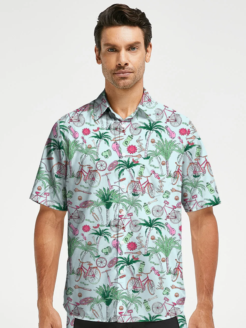 Orionride Vitality Coconut Tree Zipper Pockets Ultra Lightweight Short Sleeves Gravel Shirt sold by Orionride product image thumbnail 2