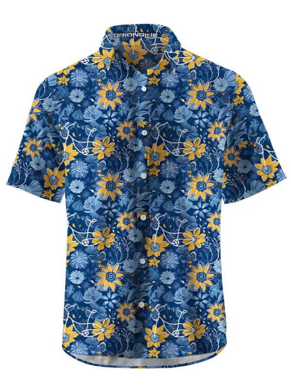 Orionride Flower Paradise Zipper Pockets Ultra Lightweight Short Sleeves Gravel Shirt sold by Orionride